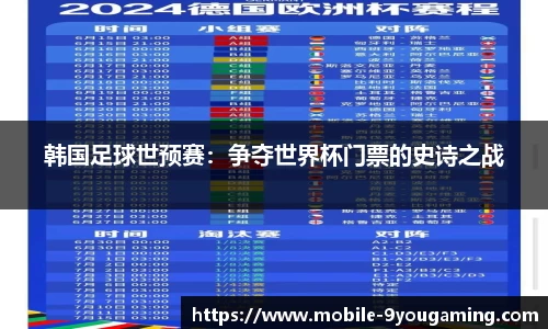 韩国足球世预赛：争夺世界杯门票的史诗之战