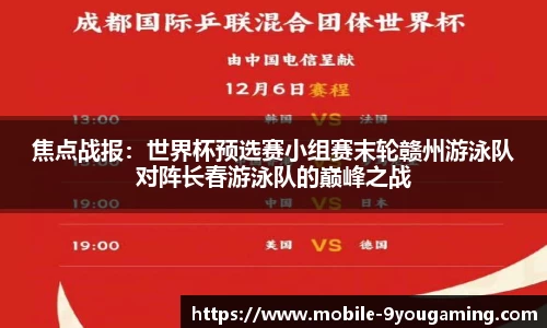 焦点战报：世界杯预选赛小组赛末轮赣州游泳队对阵长春游泳队的巅峰之战